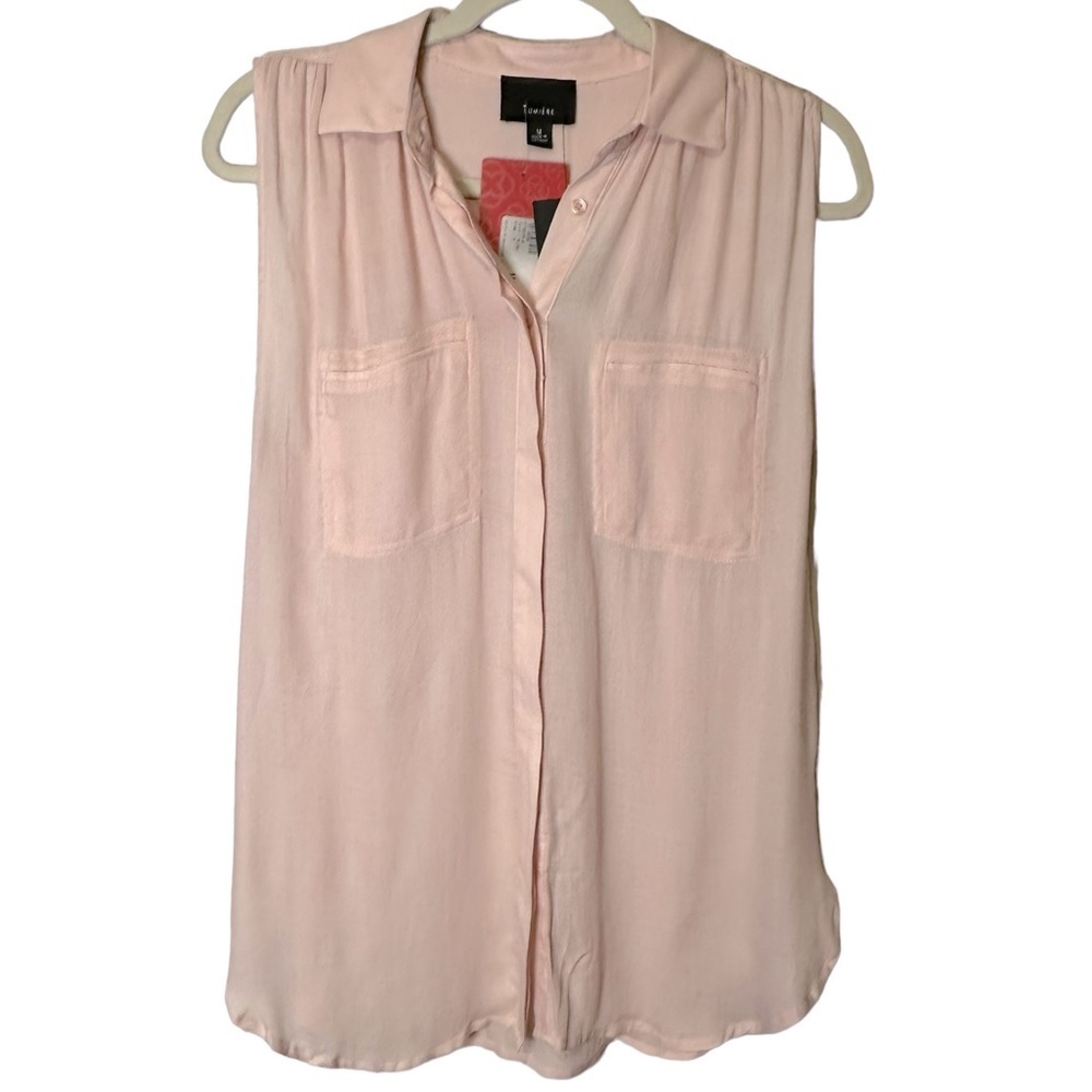 Lumiere Evereve‎ Blush Pink Corin Sleeveless Blouse NWT Medium NT15675B